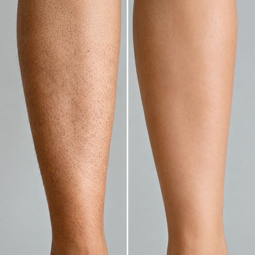 Square-framed leg comparison image for the product gallery
